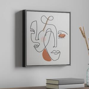 Retreat Abstract Faces Canvas 40x40 White