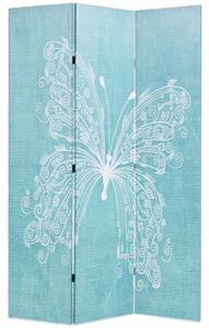 Folding Room Divider 120x170 cm Butterfly Blue