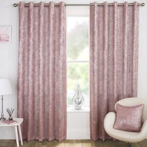 Halo Ready Made Blockout Eyelet Curtains Pink