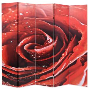 Folding Room Divider 200x170 cm Rose Red