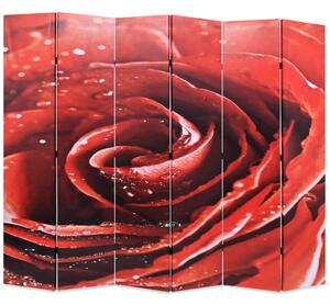 Folding Room Divider 228x170 cm Rose Red
