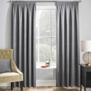Matrix Thermal Blockout Ready Made Pencil Pleat Curtains Grey