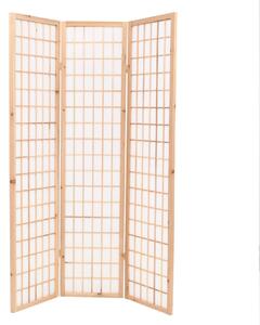 Folding 3-Panel Room Divider Japanese Style 120x170 cm Natural