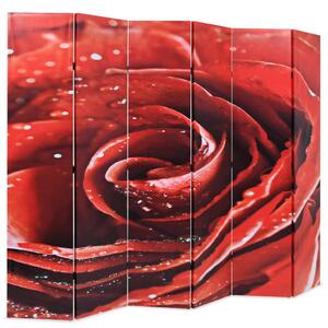 Folding Room Divider 228x170 cm Rose Red