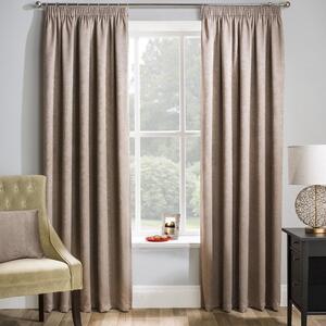 Matrix Thermal Blockout Ready Made Pencil Pleat Curtains Latte