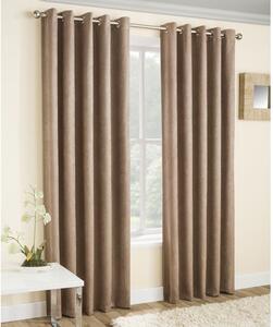 Vogue Ready Made Thermal Blockout Eyelet Curtains Latte