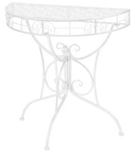 Side Table Vintage Style Half Round Metal 72x36x74 cm Silver