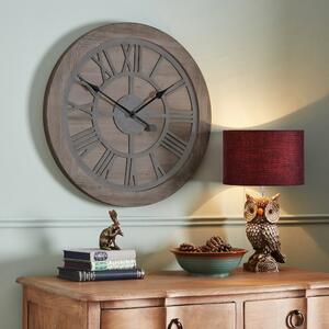 Wooden 60cm Wall Clock Brown