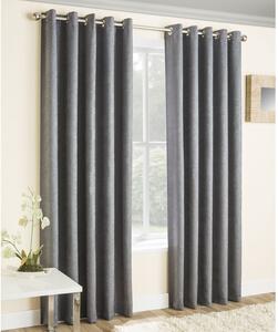 Vogue Ready Made Thermal Blockout Eyelet Curtains Grey