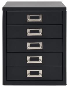 Filing Cabinet with 5 Drawers Metal 28x35x35 cm Black