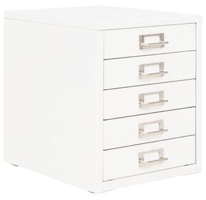 Filing Cabinet with 5 Drawers Metal 28x35x35 cm White