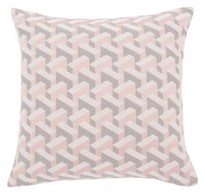 Geometric Pink Jacquard Cushion Cover Pink