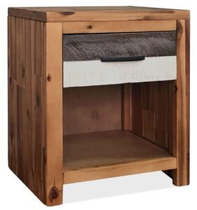 Bedside Table Solid Acacia Wood 40x30x48 cm