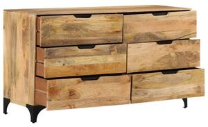 Drawer Cabinet Solid Mango Wood 140x46x77 cm