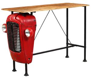 Tractor Bar Table Solid Mango Wood Red 60x150x107 cm