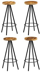 Bar Chairs 4 pcs Solid Mango Wood