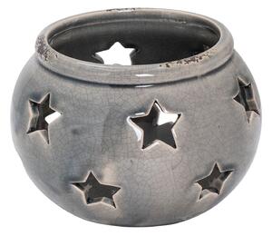 Garda Star Grey Ceramic Candle Lantern
