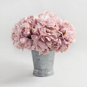 Pack of 12 Artificial Peony Pink Bouquet 26cm Pink