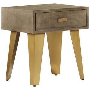 Nightstand 45x35x48 cm Solid Mango Wood and Cast Iron