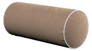 Velvety bolster cushion with piping