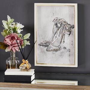 Glam Shoe Framed Picture Silver