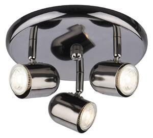 Phoenix 3 Lamp Spotlight Plate - Black Chrome