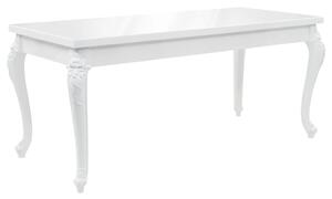 Dining Table 179x89x81 cm High Gloss White
