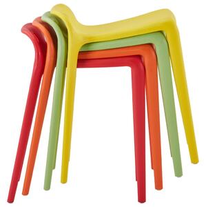 Stackable Stools 4 pcs Multicolour Plastic