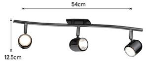 Phoenix 3 Lamp Spotlight Bar - Black Chrome