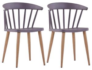 Dining Chairs 2 pcs Grey Plastic