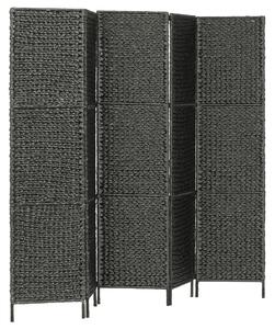 5-Panel Room Divider Black 193x160 cm Water Hyacinth