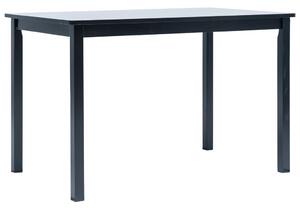 Dining Table Black 114x71x75 cm Solid Rubber Wood