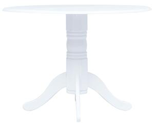 Dining Table White 106 cm Solid Rubber Wood