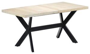 Dining Table White 160x80x75 cm Solid Mango Wood