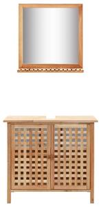 Sink Cabinet with Mirror Solid Walnut Wood