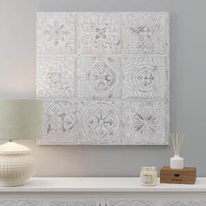 Morroccan Tile Canvas White