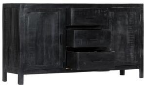 Sideboard Black 147x40x80 cm Solid Mango Wood
