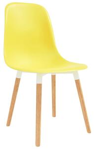 Dining Chairs 4 pcs Yellow Plastic