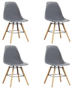 Dining Chairs 4 pcs Grey Plastic