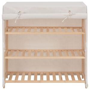 Shoe Cabinet with Cover White 79x40x80 cm Fabric