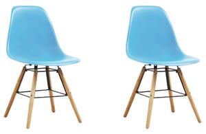 Dining Chairs 2 pcs Blue Plastic
