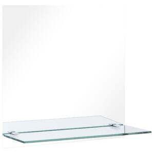 Wall Mirror with Shelf 40x40 cm Tempered Glass