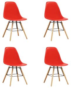Dining Chairs 4 pcs Red Plastic