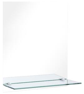 Wall Mirror with Shelf 20x40 cm Tempered Glass