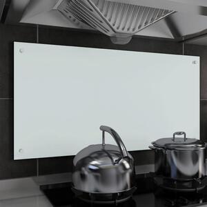 Kitchen Backsplash White 100x50 cm Tempered Glass