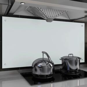 Kitchen Backsplash White 120x60 cm Tempered Glass