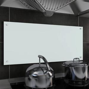 Kitchen Backsplash White 90x40 cm Tempered Glass