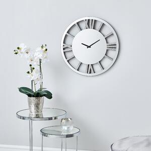 Glitter Mirrored 50cm Wall Clock Silver Silver