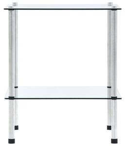 2-Tier Shelf Transparent 40x40x47 cm Tempered Glass