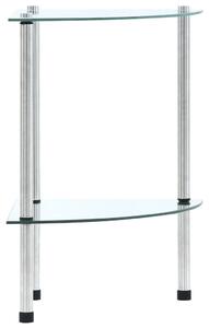 2-Tier Shelf Transparent 30x30x47 cm Tempered Glass